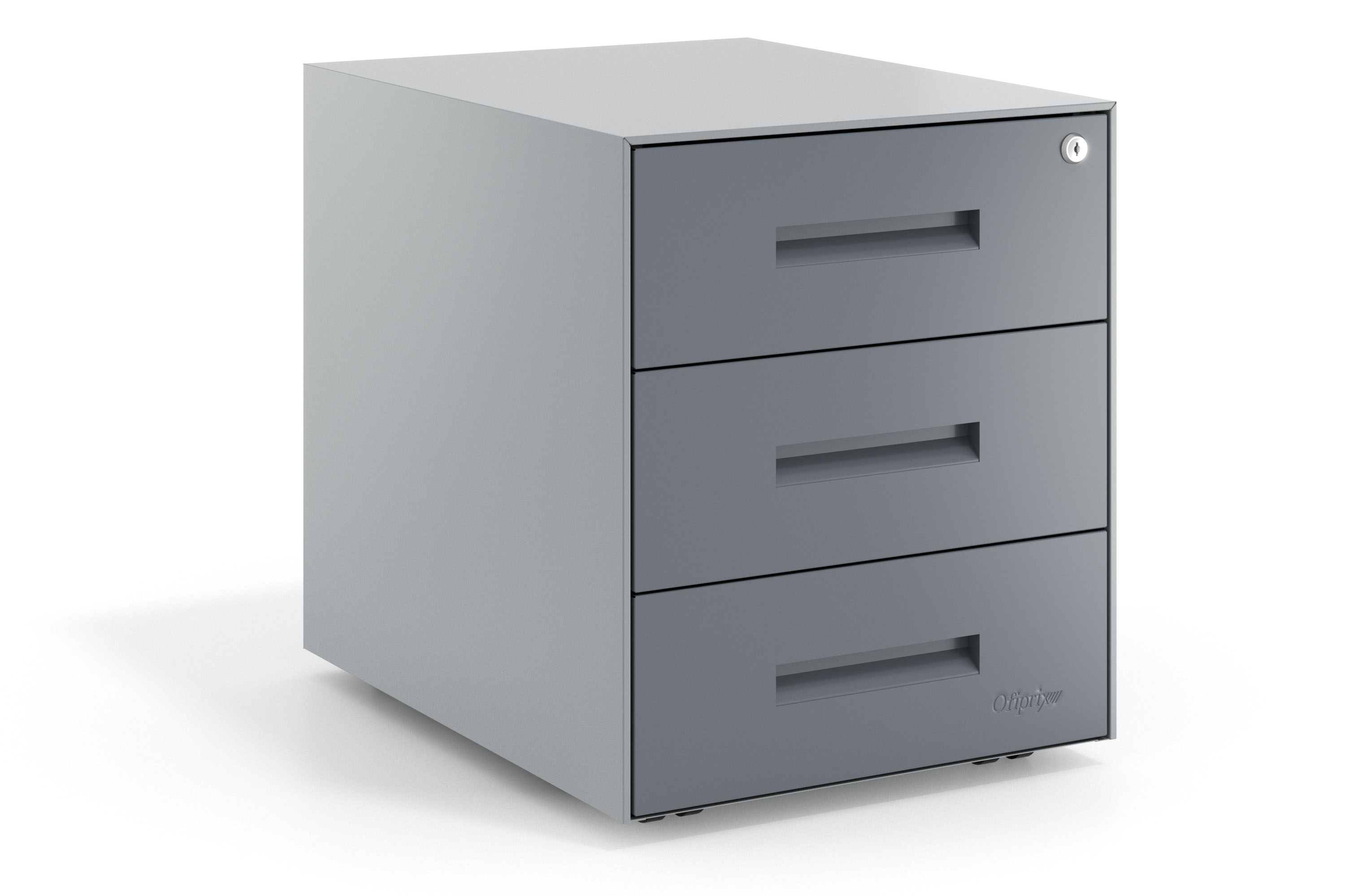 Desk Drawer Unit Block, 3 Drawers, Aluminium-Finish frame, Metal Fronts