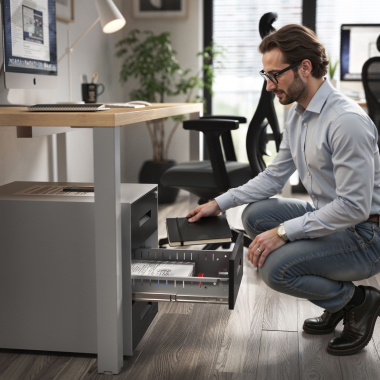 desk drawer unit filing cabinet black aluminium frame metal 2
