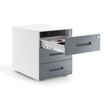 desk drawer unit filing cabinet anthracite white frame metal 4