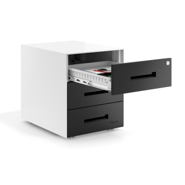 desk drawer unit filing cabinet black white frame metal 4