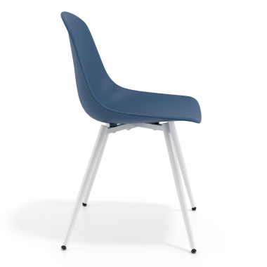 visitor chair white blue 4 legs plastic no armrests 3