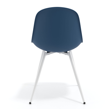 visitor chair white blue 4 legs plastic no armrests 4