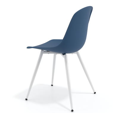 visitor chair white blue 4 legs plastic no armrests 5