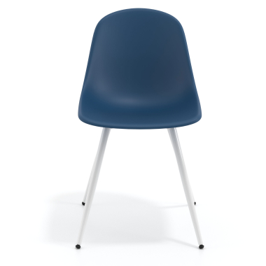 visitor chair white blue 4 legs plastic no armrests 6