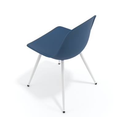 visitor chair white blue 4 legs plastic no armrests 7
