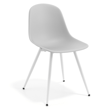 visitor chair white light gray 4 legs plastic no armrests 1