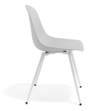 visitor chair white light gray 4 legs plastic no armrests 3