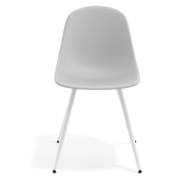 visitor chair white light gray 4 legs plastic no armrests 6