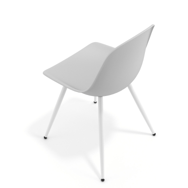 visitor chair white light gray 4 legs plastic no armrests 7