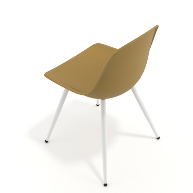 visitor chair mustard 4 legs plastic no armrests 7