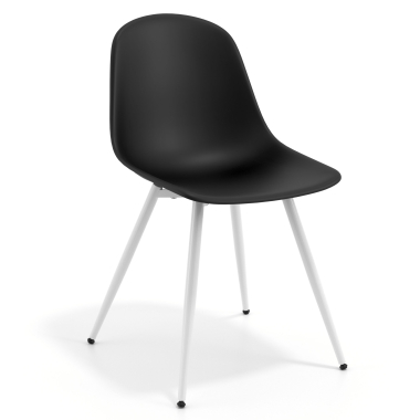 visitor chair black 4 legs plastic no armrests 1