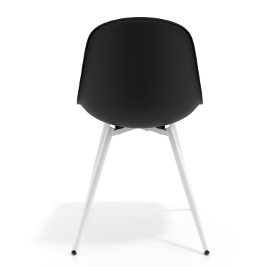 visitor chair black 4 legs plastic no armrests 4