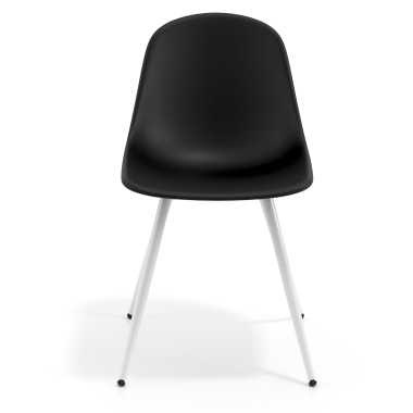 visitor chair black 4 legs plastic no armrests 6