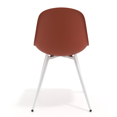 visitor chair red 4 legs plastic no armrests 4
