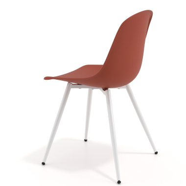 visitor chair red 4 legs plastic no armrests 5