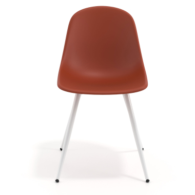visitor chair red 4 legs plastic no armrests 6