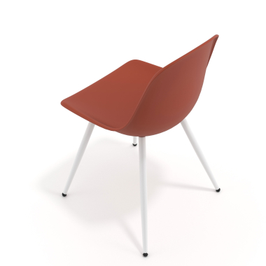 visitor chair red 4 legs plastic no armrests 7