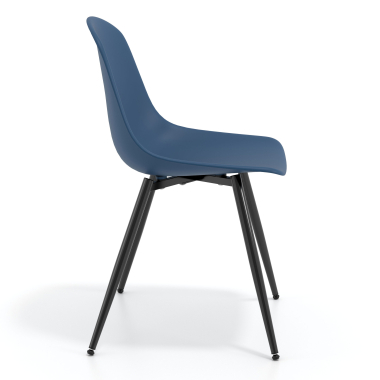 visitor chair black blue 4 legs plastic no armrests 3