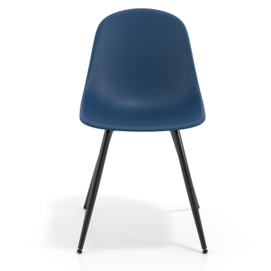 visitor chair black blue 4 legs plastic no armrests 6