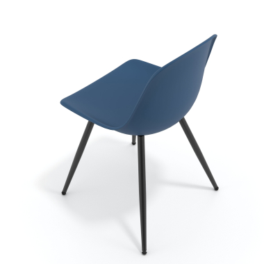 visitor chair blue 4 legs plastic no armrests 7