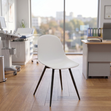visitor chair white 4 legs plastic no armrests 2