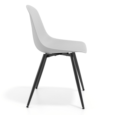 visitor chair light gray 4 legs plastic no armrests 3