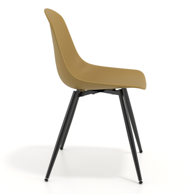 visitor chair mustard 4 legs plastic no armrests 3