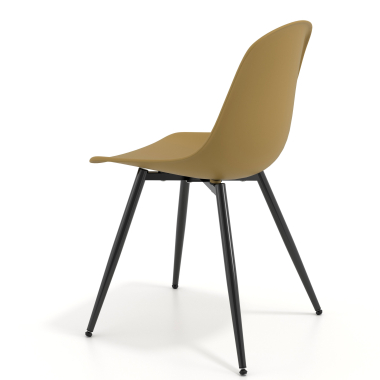 visitor chair mustard 4 legs plastic no armrests 5
