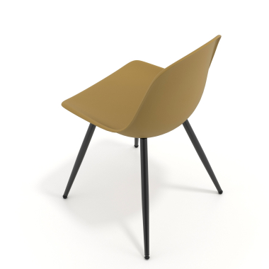 visitor chair mustard 4 legs plastic no armrests 7