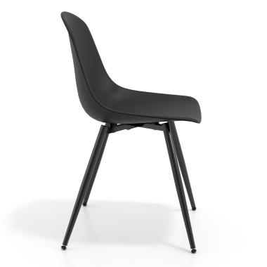 visitor chair black 4 legs plastic no armrests 3