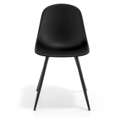 visitor chair black 4 legs plastic no armrests 6