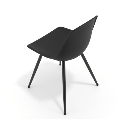 visitor chair black 4 legs plastic no armrests 7
