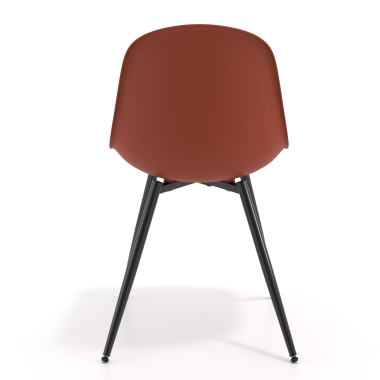 visitor chair red 4 legs plastic no armrests 4