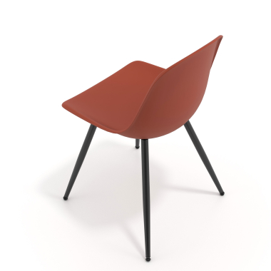 visitor chair red 4 legs plastic no armrests 7