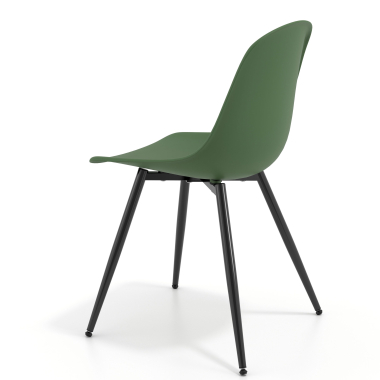 visitor chair green 4 legs plastic no armrests 5