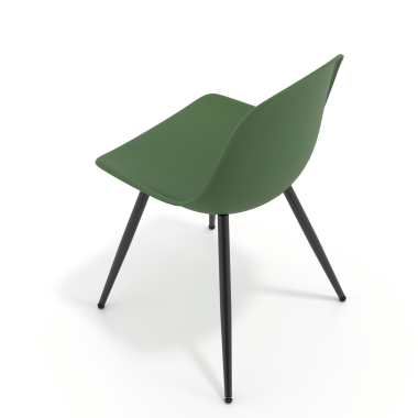 visitor chair green 4 legs plastic no armrests 7