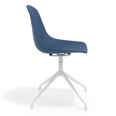 meeting room chair white blue pyramid base plastic no armrests 3