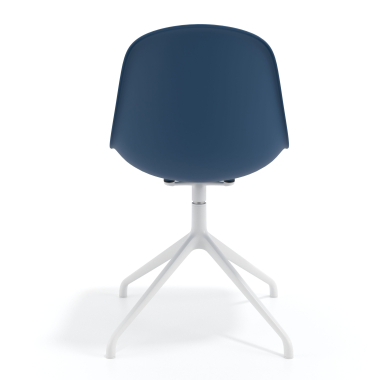 meeting room chair white blue pyramid base plastic no armrests 4