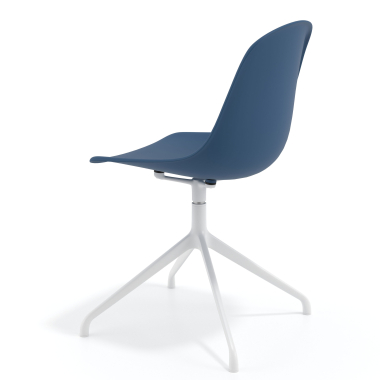 meeting room chair white blue pyramid base plastic no armrests 5