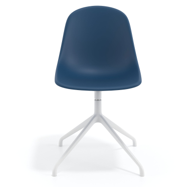 meeting room chair white blue pyramid base plastic no armrests 6