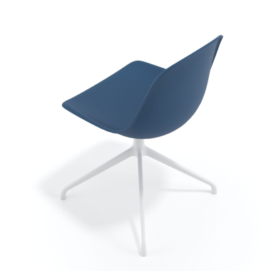 meeting room chair white blue pyramid base plastic no armrests 7