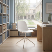 Meeting Chair Lara, pyramidal aluminium base