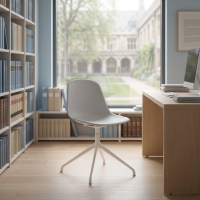 Meeting Chair Lara, pyramidal aluminium base