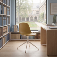 Meeting Chair Lara, pyramidal aluminium base