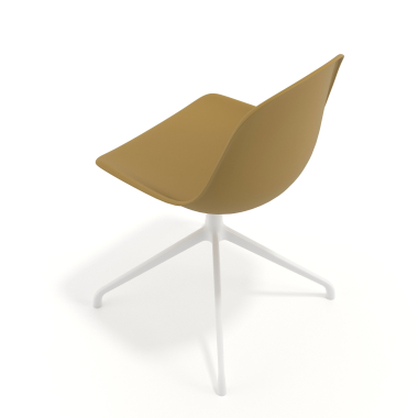 meeting room chair white mustard pyramid base plastic no armrests 7