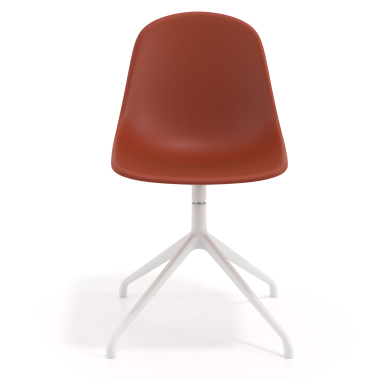 meeting room chair red pyramid base plastic no armrests 6