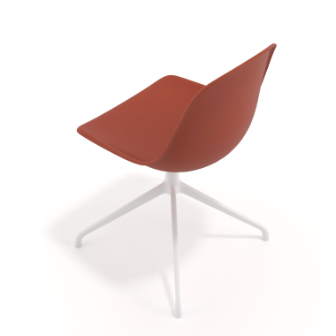 meeting room chair red pyramid base plastic no armrests 7