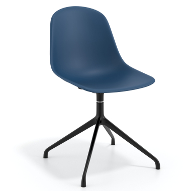 meeting room chair blue pyramid base plastic no armrests 1