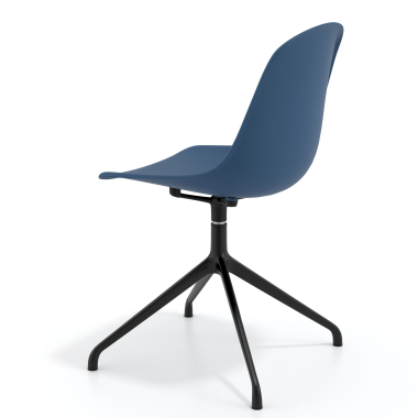 meeting room chair blue pyramid base plastic no armrests 5