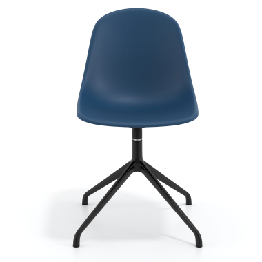 meeting room chair blue pyramid base plastic no armrests 6